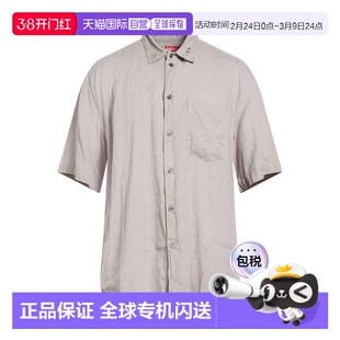1h可退 香港直邮Diesel 迪赛 男士 亚麻衬衫 grey灰色 舒适时尚