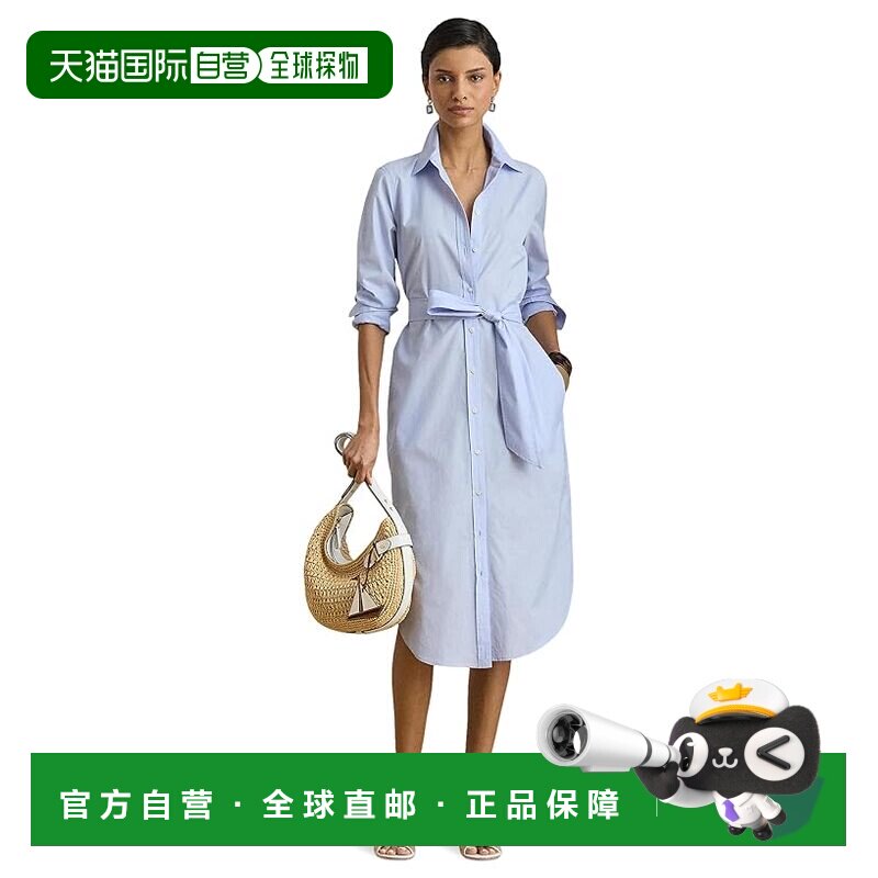 美国直邮Lauren Ralph Lauren 女士 End-On-End 棉质衬衫式连衣裙