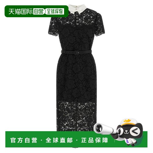 1h可退 香港直邮Self-Portrait 女士 蕾丝带领连衣裙 AW26019MABB