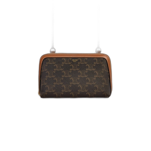 1h可退 欧洲直邮celine思琳标志印花羊皮革链条单肩斜挎包手拿包