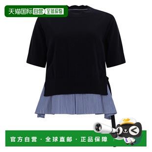 香港直邮Sacai 女士 棉质针织上衣 2608402 blue蓝色 舒适时尚
