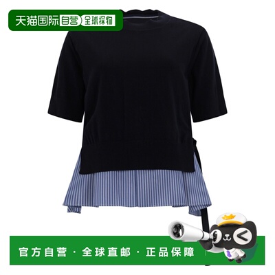 香港直邮Sacai 女士 棉质针织上衣 2608402 blue蓝色 舒适时尚