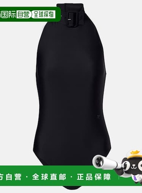 1h可退 香港直邮Courreges 女士 crepe 精饰扣连体衣 black黑色