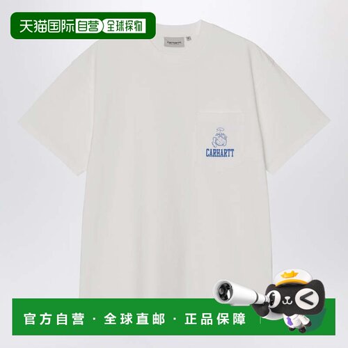 香港直邮CARHARTT WIP 男士 S/S Pond Corps 口袋白色T恤 I036199