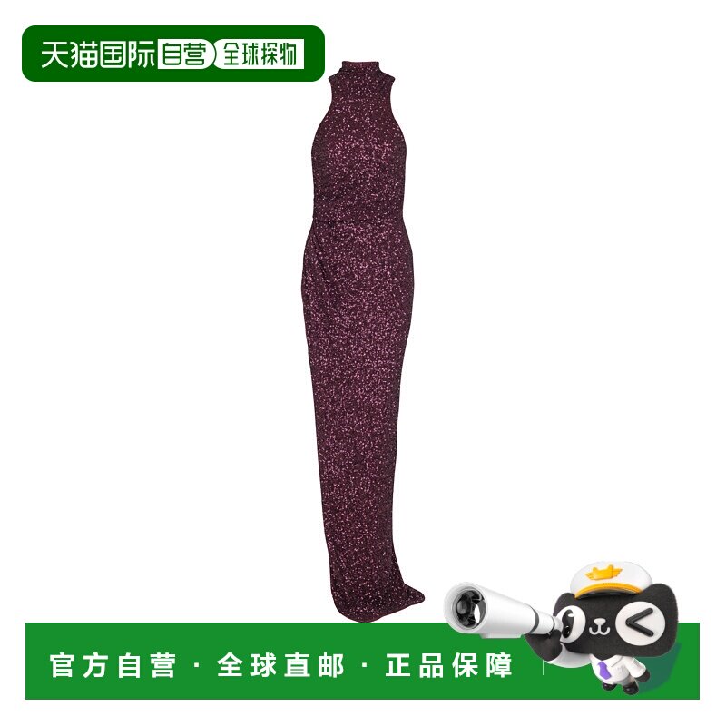 香港直邮Balmain 长款无袖亮片连衣裙 FF0RP777XL33修身紧身高领