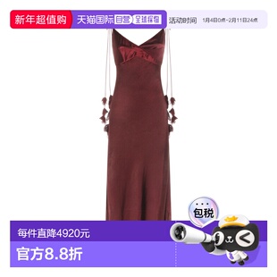 1h可退 香港直邮Self-Portrait 女士 酒红色连衣裙 RS26218MBUBUR