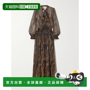 1h可退 香港直邮Saint Laurent 圣罗兰 女士 大花结佩斯利真丝绉