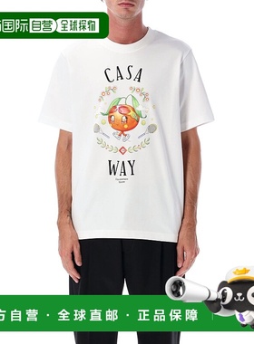 1h可退 香港直邮Casablanca 男士 Casa Way Mascot 白色橙色T恤 M