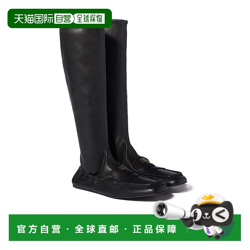 香港直邮Miu Miu 徽标长筒靴子 5W482EEFXF005