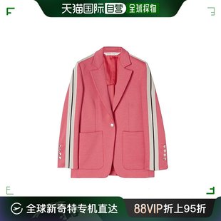 外套 自营｜PALMANGELS女紫红色棉质混纺白色条纹展开领长袖 西装