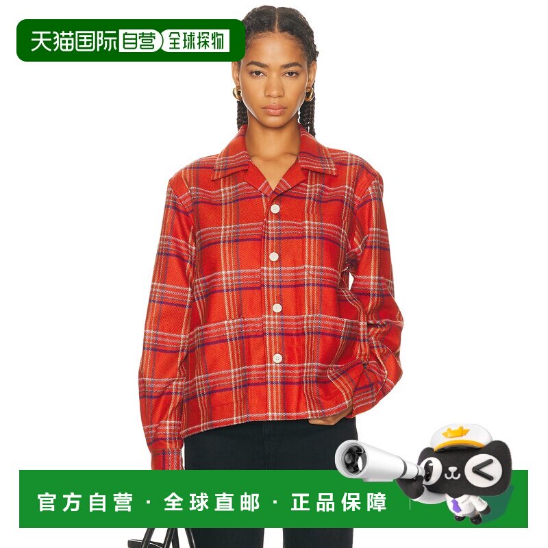 香港直邮Bode 女士 Gable 格子衬衫式上衣 MRF25SH007