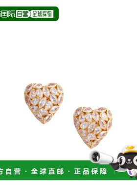 1h可退 香港直邮Self-Portrait 镶嵌心形耳环 RS26617E耳钉配饰