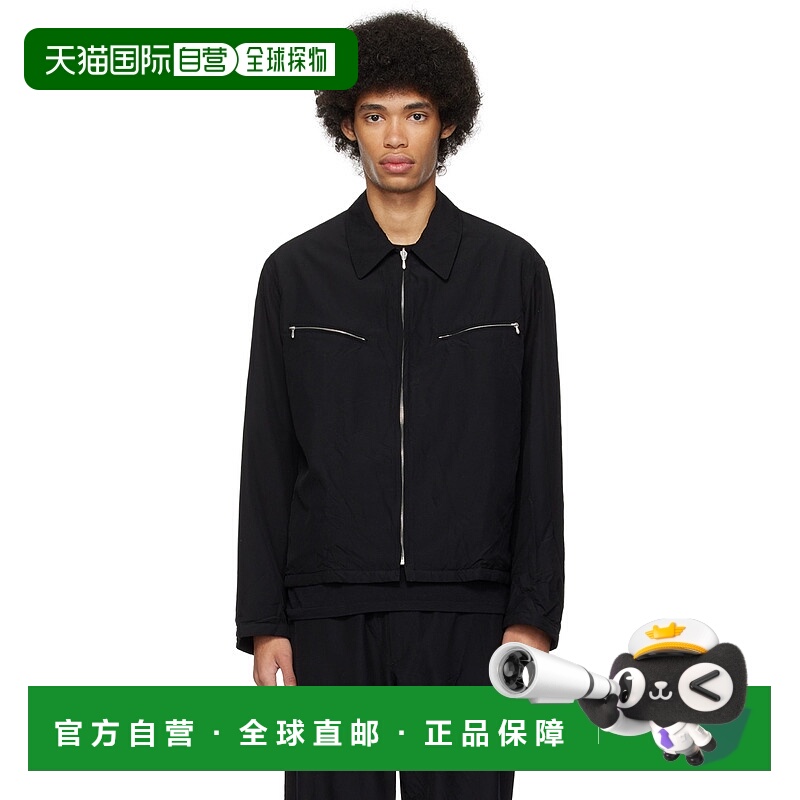 1h可退 香港直邮AURALEE 男士 黑色褶皱双面夹克 A24SB01WP