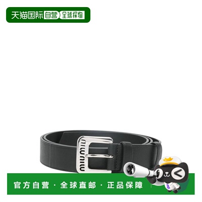 1h可退 香港直邮Miu Miu 缪缪 女士 黑色皮带腰带 5CC545EFXF0632