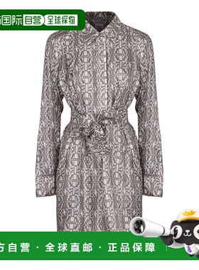 1h可退 香港直邮MaxMara 麦斯玛拉 女士 CHEMISIER 印花真丝连衣