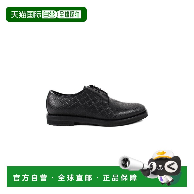 自营1h可退 Gucci 黑色GG 印花休闲商务鞋 386575AIZ10德比鞋古驰