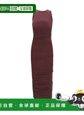 1h可退 香港直邮Wolford 女士 不對稱褶皺中長連身裙 58312连衣裙