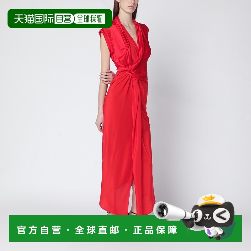 香港直邮VICTORIA BECKHAM 维多利亚 贝克汉姆 女士 dress 红色梭