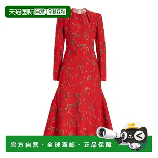 1h可退 香港直邮EMILIA WICKSTEAD 女士 Seneca 细褶锦缎中长连衣
