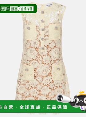 1h可退 香港直邮Self-Portrait 女士 蕾丝迷你连衣裙 yellow黄色