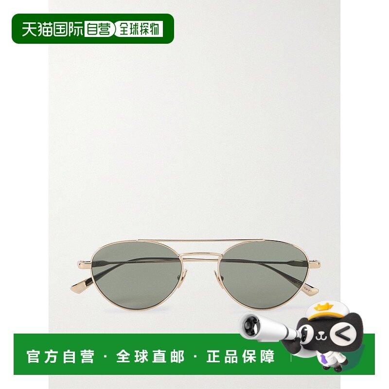 1h可退 香港直邮Saint Laurent 圣罗兰 男士 飞行员镀金太阳眼镜