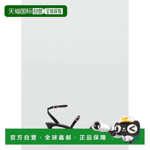 自营欧洲直邮MANGO 女士黑色聚氨酯搭扣小猫跟凉鞋