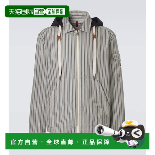 香港直邮Moncler 盟可睐 男士 HAVAS 条纹棉质束腰身宽夹克外套
