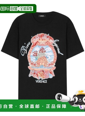 香港直邮Versace DIVE IN CREST刺绣T恤 10133021A15102男装