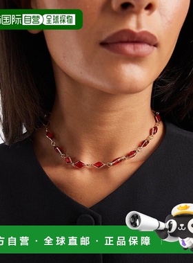 1h可退 香港直邮ASOS 女士 settings 设计短款酒红色人造水晶晶石