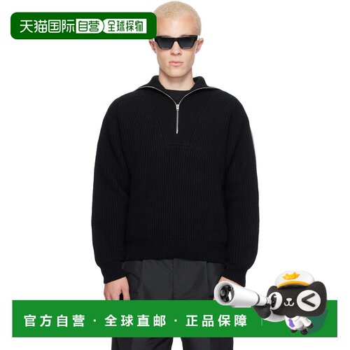 香港直邮Jil Sander 吉尔 桑达 男士 黑色 LS High Zipped Neck