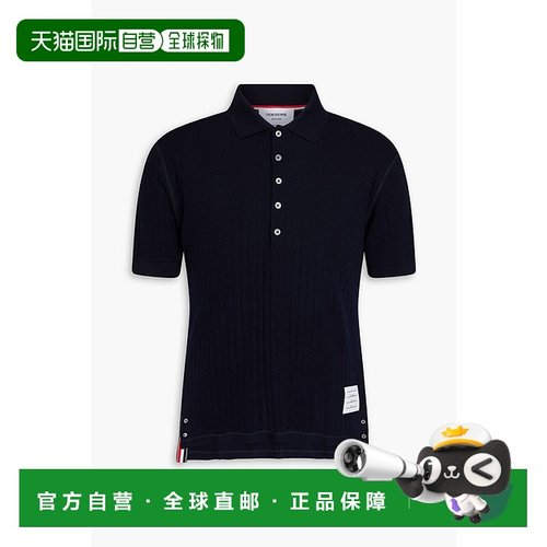 香港直邮Thom Browne 汤姆 布朗 男士 罗纹羊毛Polo衫 MJP188AJ01