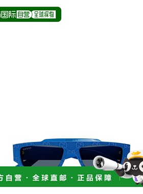 1h可退 香港直邮Gucci 古驰 男士 几何框太阳镜 GG1592S blue蓝色