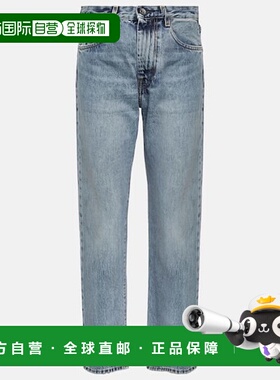 1h可退 香港直邮TOTÊME 女士 扭曲缝线中腰直筒牛仔裤 004162