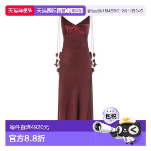 1h可退 香港直邮Self-Portrait 女士 酒红色连衣裙 RS26218MBUBUR