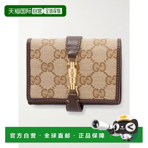 1h可退 美国直邮Gucci 古驰 女士 Jackie canvas-jacquard 皮革饰