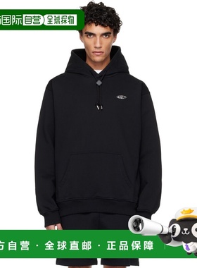 1h可退 香港直邮Casablanca 男士 黑色 Warped Logo 连帽衫 MSP26