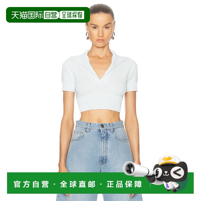 1h可退 香港直邮alaia 女士 短款Polo衫 9H11186M888 green绿色