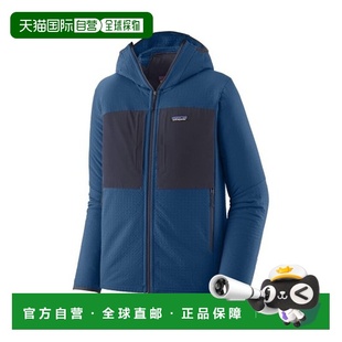 自营欧洲直邮PATAGONIA R2 TECHFACE男士深蓝色人造纤维连帽抓绒