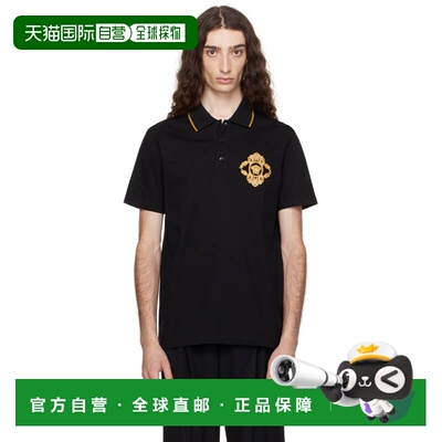 1h可退 香港直邮versace 范思哲 男士 黑色 Embroidered Architec