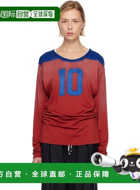 香港直邮Maison Margiela 马丁 马吉拉 女士 红色 Varsity 长袖 T