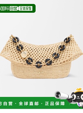 自营1h可退 欧洲直邮LOEWE罗意威 中号 Ola 拉菲草和小牛皮包女包