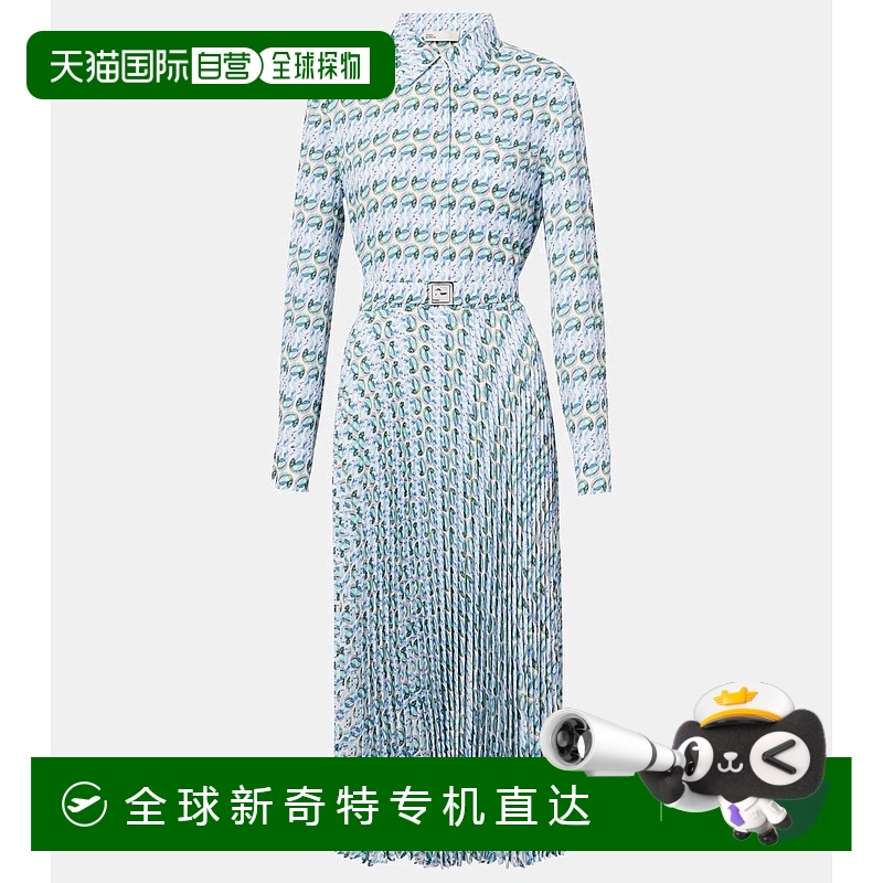 1h可退 香港直邮Tory Burch 托里 伯奇 女士 印花斜纹布中长连衣
