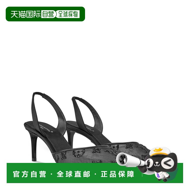 自营欧洲直邮LV路易威登 Gala女士黑色网纱水晶高跟鞋单鞋