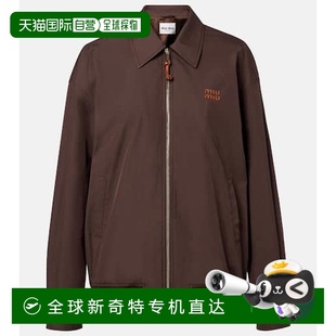 女士 1h可退 缪缪 香港直邮Miu 徽标棉混纺套头上衣 Miu