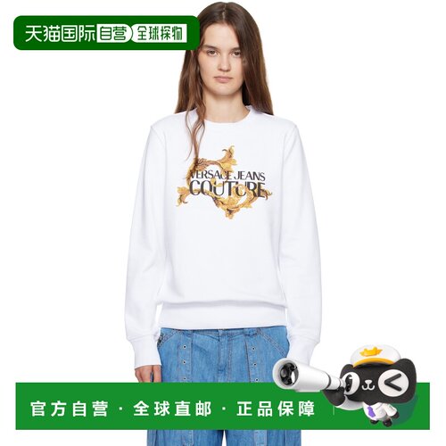 香港直邮versace 范思哲 女士 Couture 白色丝网印花套头衫 E79HA