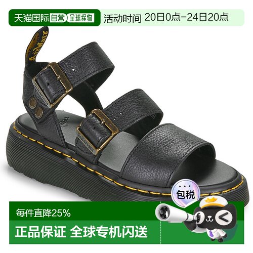 欧洲直邮Dr. Martens女鞋凉鞋厚底罗马鞋朋克风露趾夏季凉鞋新款