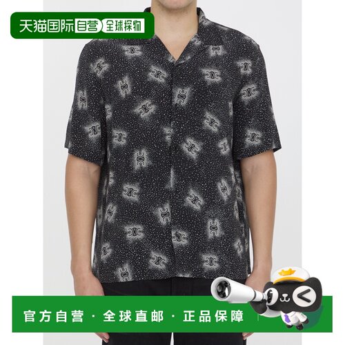 1h可退 香港直邮CELINE 男士衬衫 2C946932W38CE SS2025 花色 短