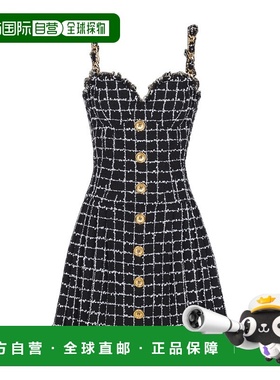 1h可退 香港直邮Balmain 链条肩带连衣裙 GF1R5163XL62背带裙