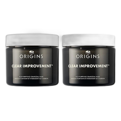 欧洲直邮Origins悦木之源 竹炭丰盈清洁涂抹面膜75mlx2 黑金正品
