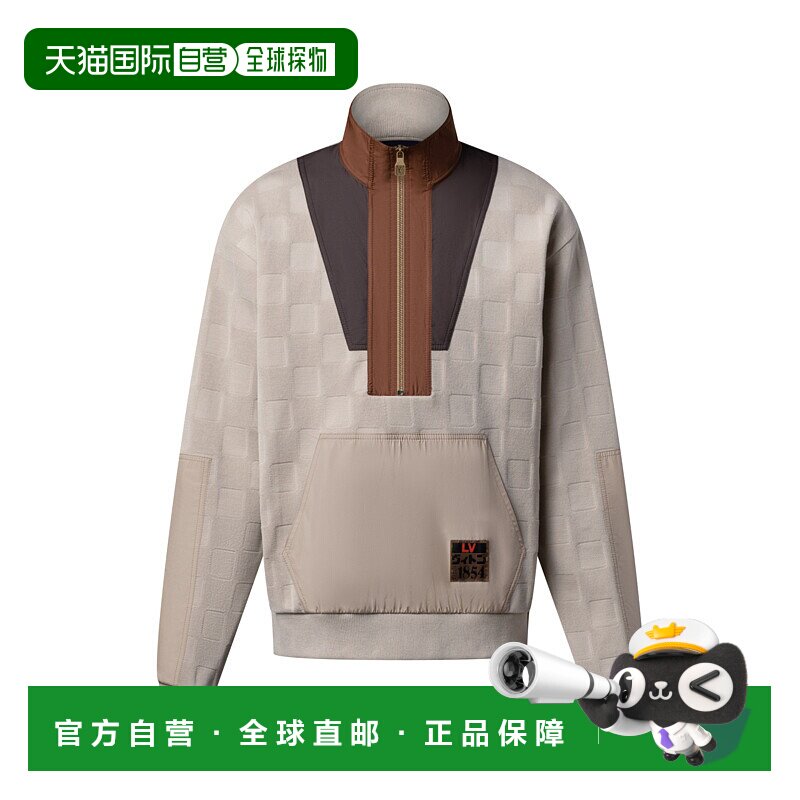 1h可退 欧洲直邮LV (2025) Damier 双材质半拉链工装毛衣